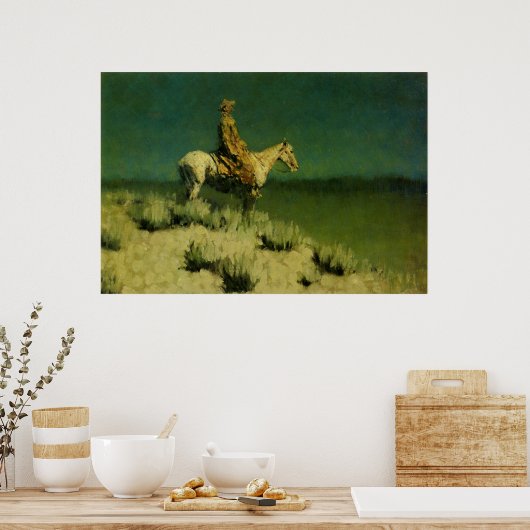 Frederic Remington's The Night Herder (ca. 1908) Poster (Küche)