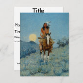 Frederic Remington's The Outlier 1909 Einladung (Vorne/Hinten)