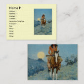 Frederic Remington's The Outlier 1909 Visitenkarte (Vorne/Hinten)