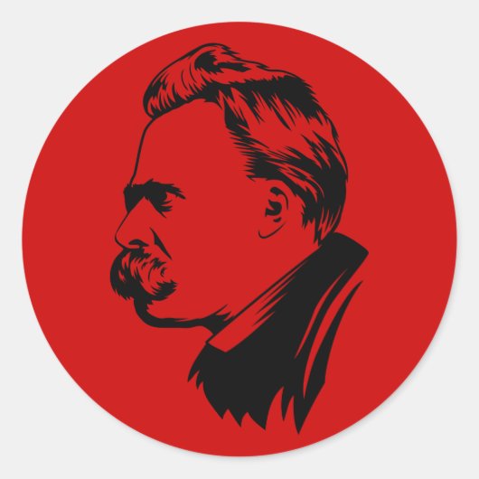 Frederich Nietzsche Portrait Runder Aufkleber (Vorderseite)