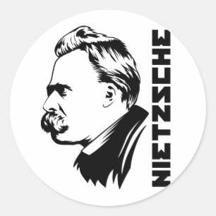 Frederich Nietzsche Porträt-Aufkleber Runder Aufkleber