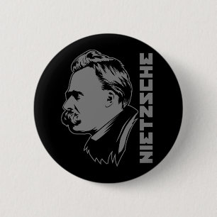 Frederich Nietzsche Porträt-Knopf Button