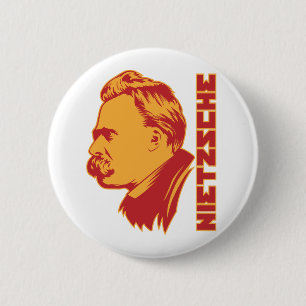 Frederich Nietzsche Porträt-Knopf Button