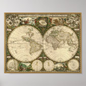 Frederick de Wit 1660 Map of the World Poster (Vorne)