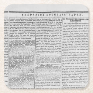 Frederick Douglas Newspaper Print Rechteckiger Pappuntersetzer
