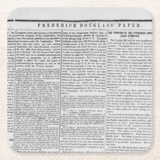 Frederick Douglas Newspaper Print Rechteckiger Pappuntersetzer (Vorderseite)