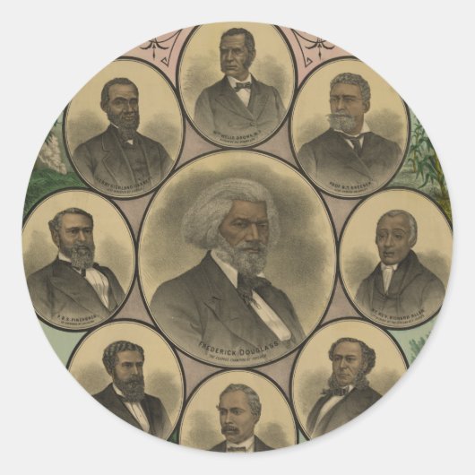 Frederick Douglass 1883 Runder Aufkleber (Vorderseite)