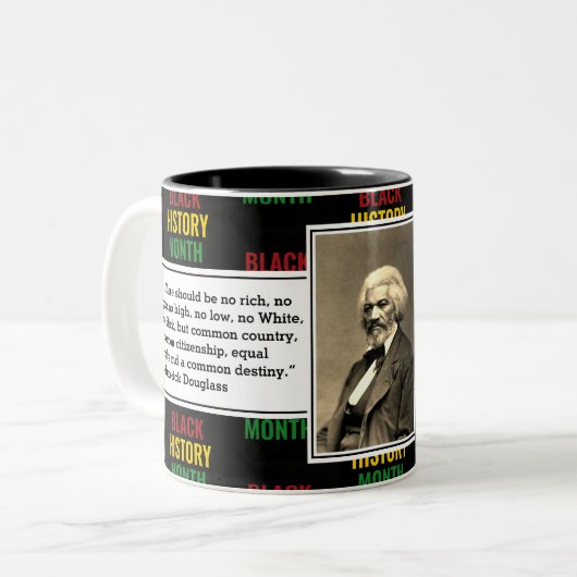 FREDERICK DOUGLASS | Black History Quote Scripting Zweifarbige Tasse (Vorderseite Links)