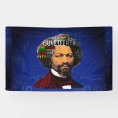 Frederick Douglass c1860s, Juneteenth Word Cloud Banner (Horizontal)