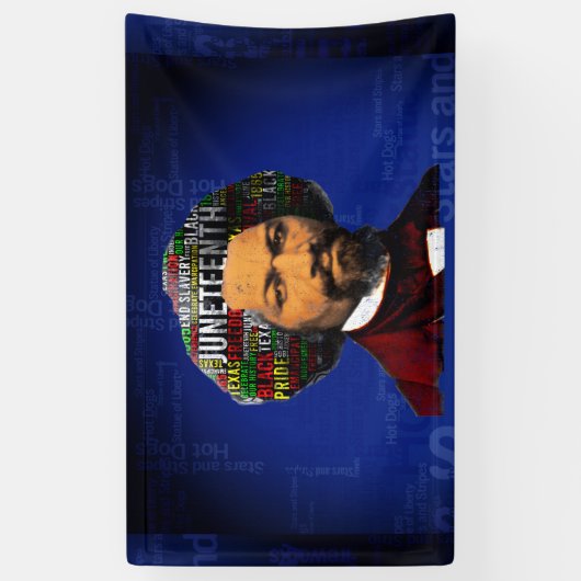 Frederick Douglass c1860s, Juneteenth Word Cloud Banner (Vertikal)