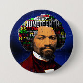 Frederick Douglass c1860s, Juneteenth Word Cloud Button (Vorderseite)
