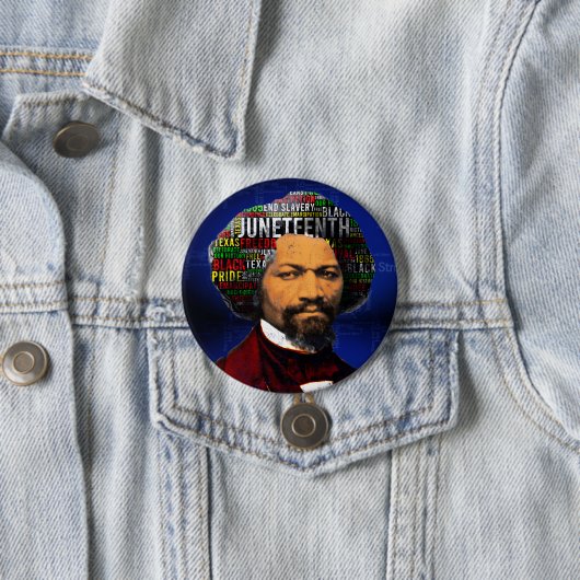 Frederick Douglass c1860s, Juneteenth Word Cloud Button (Beispiel)