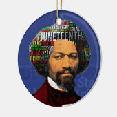 Frederick Douglass c1860s, Juneteenth Word Cloud Keramik Ornament (Links)