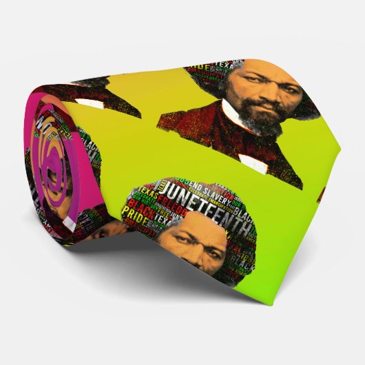 Frederick Douglass c1860s, Juneteenth Word Cloud Krawatte (Gerollt)