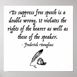 Frederick Douglass Free Speech Zitat Poster