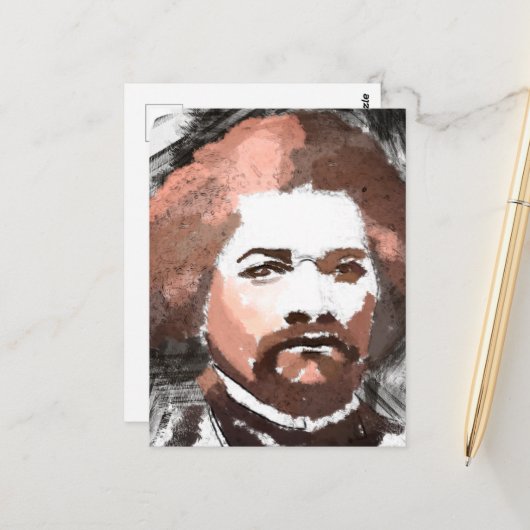 Frederick Douglass Gold Aquarellbilder Postkarte (Vorderseite/Rückseite Beispiel)