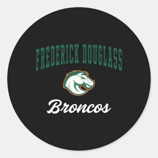 Frederick Douglass Hochschule Broncos Runder Aufkleber (Vorderseite)