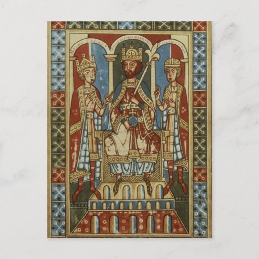 Frederick I mit seinen zwei Söhnen Postkarte (Vorderseite)