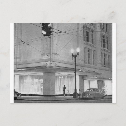 Frederick & Nelson, Nachtansicht c1952 Postkarte (Vorderseite)