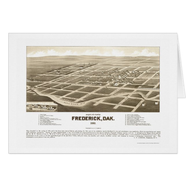 Frederick, panoramische Karte Sd - 1883 (Vorderseite (Horizontal))