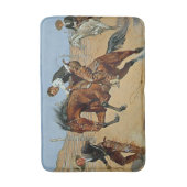 Frederick Remington Western Art "Dreh Ihn los" Badematte (Vorderseite Vertikal)