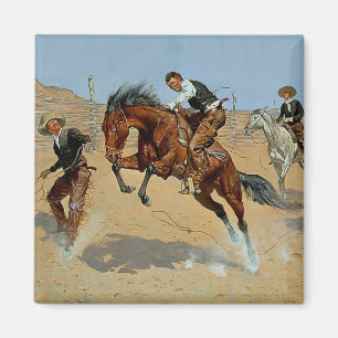 Frederick Remington Western Art „Laß ihn laufen“ Magnet