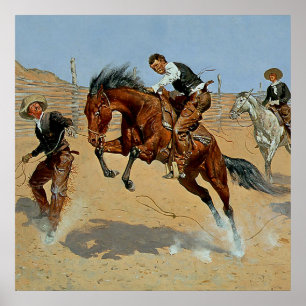 Frederick Remington Western Art „Laß ihn laufen“ Poster