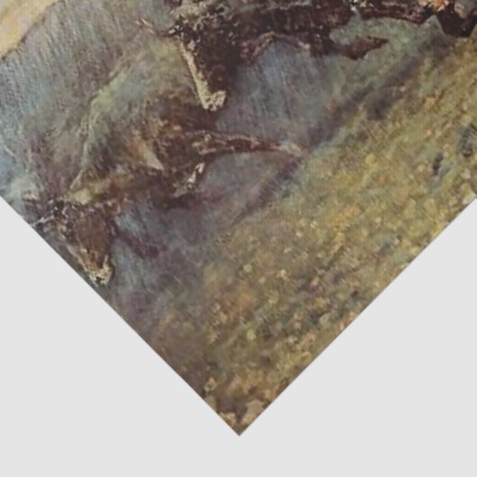 Frederick Remington Western Art "The Stampede" Seidenpapier (Ausschnitt)