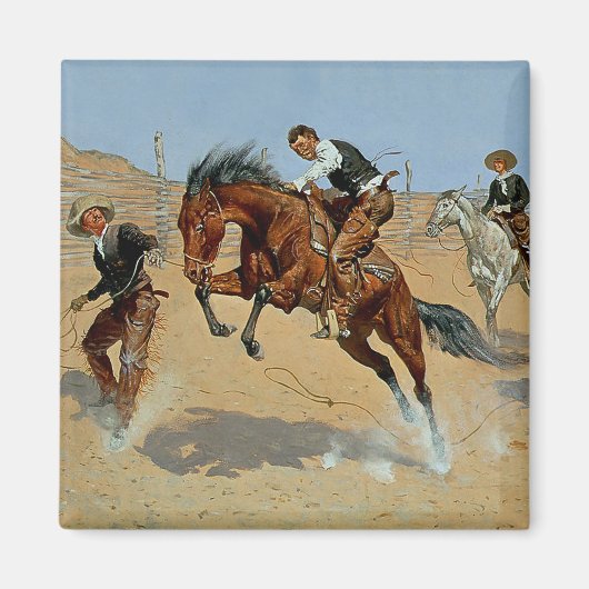 Frederick Remington Western Art "Turn Ihm Loose" Magnet (Vorne)