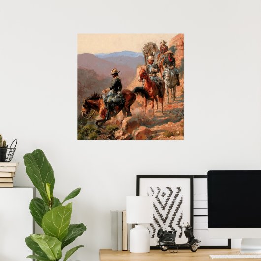 Frederick Remington "With the 10 th Cavalry" Poster (Heimbüro)