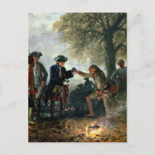 Frederick the Great mit Zieten im Camp Postkarte