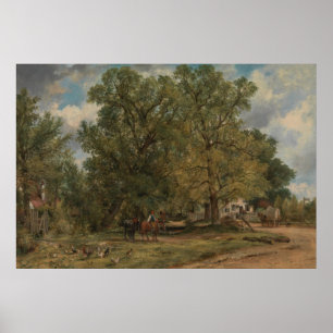 Frederick W. Watts - Landschaft mit Hütten Poster