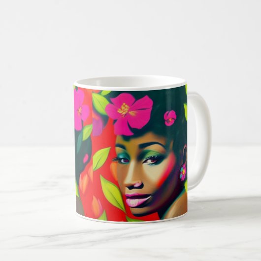 Fredericka Abstrakte Afrikanerin Kaffeetasse (VorderseiteRechts)