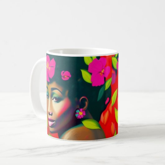 Fredericka Abstrakte Afrikanerin Kaffeetasse (Vorderseite Links)