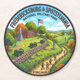 Fredericksburg & Spotsylvania National Military Pa Runder Pappuntersetzer