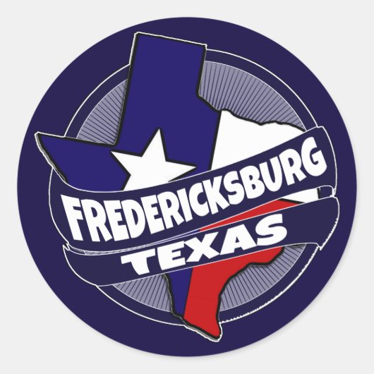 Fredericksburg Texas Flagge platzen Aufkleber (Vorderseite)