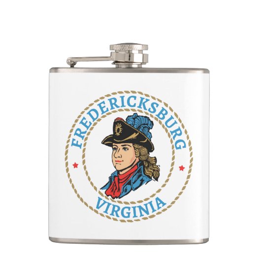 Fredericksburg Virginia Colonial Flachmann (Vorderseite)