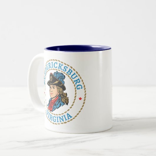 Fredericksburg Virginia Colonial Zweifarbige Tasse (Vorderseite Links)