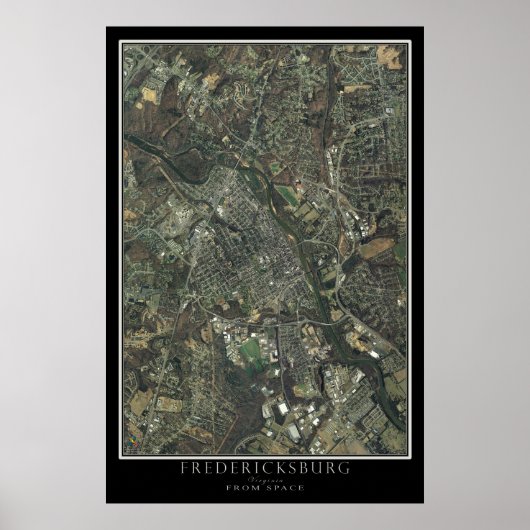 Fredericksburg Virginia von der Weltraumsatelliten Poster (Vorne)