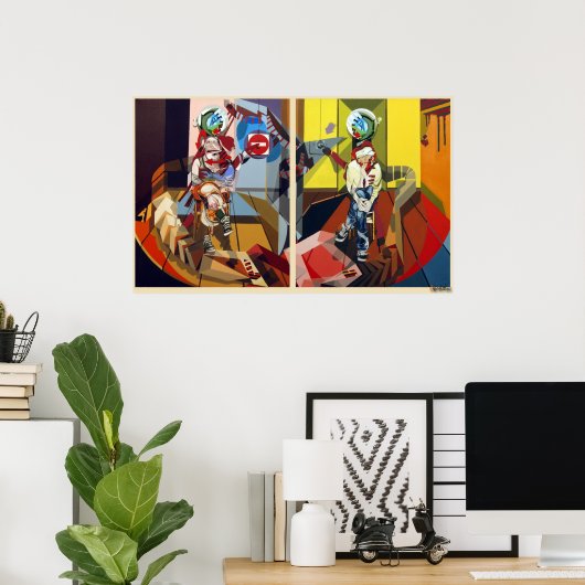 Frederik Bellanger femme&homme jambes croisees Poster (Heimbüro)