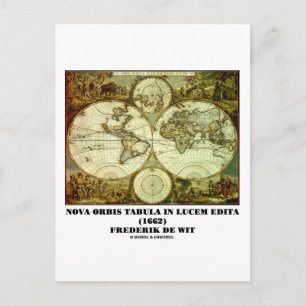 Frederik de Wit Nova Orbis Tabula in Lucem Edita Postkarte