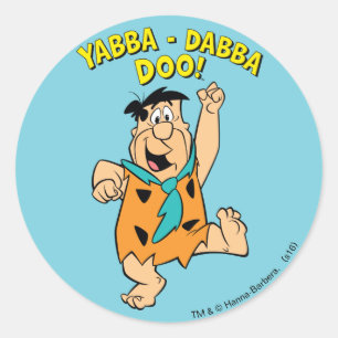 FredFlintstone Yabba-Dabba Doo! Runder Aufkleber