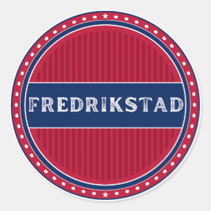 Fredrikstad City Pride Emblem – Norwegische Identi Runder Aufkleber