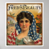 Fred's Beauty Cigar Label Poster (Vorne)