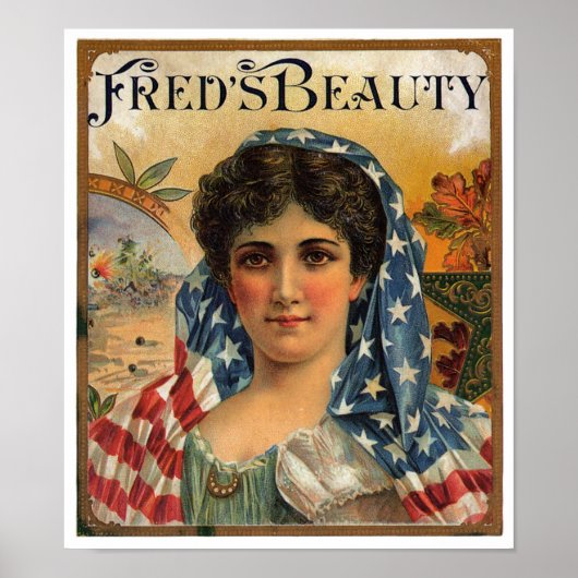 Fred's Beauty Cigar Label Poster (Vorne)