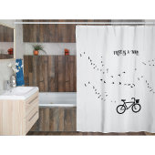 Free as a Bird Cycling Life Black and White Art Duschvorhang