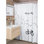 Free as a Bird Cycling Life Black and White Art Duschvorhang