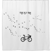 Free as a Bird Cycling Life Black and White Art Duschvorhang (Vorderseite)