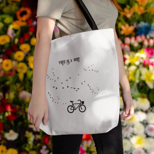 Free as a Bird Cycling Life Black and White Art Tasche