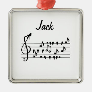 Free as a bird, song birds acting as musical notes ornament aus metall